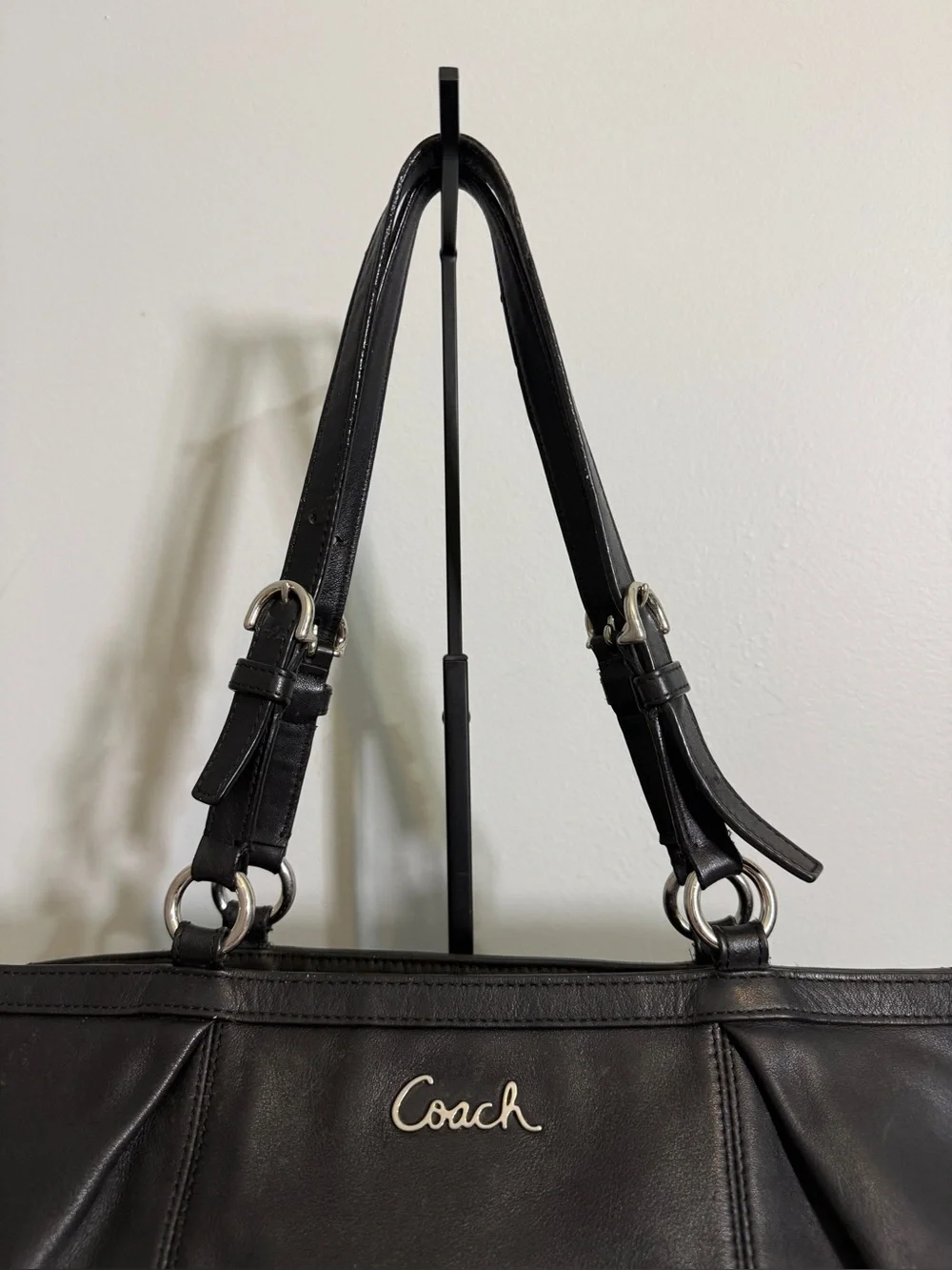 Coach Gallery East West Tote Shoulder Bag Black Leather Y2K Vintage F17722 FAIR